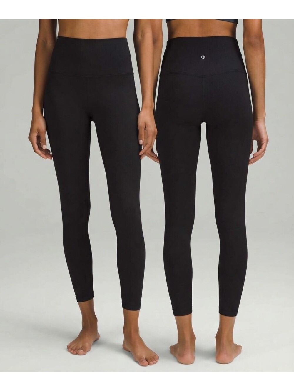 Lululemon Align Ribbed High-Rise Pant 25" Black Size 8 Nulu Yoga Leggings